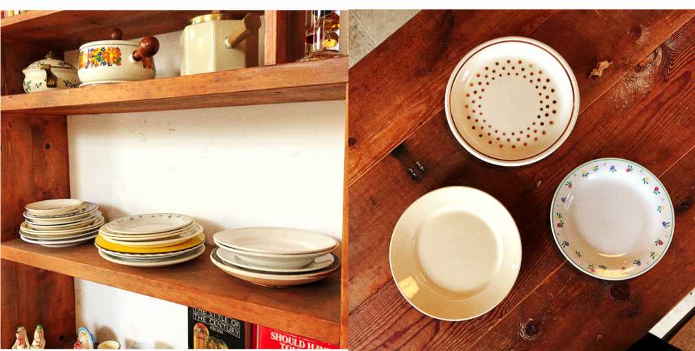 （写真右：上から時計回りに）ドット柄 4000円、花柄 3200円、白皿 3400円