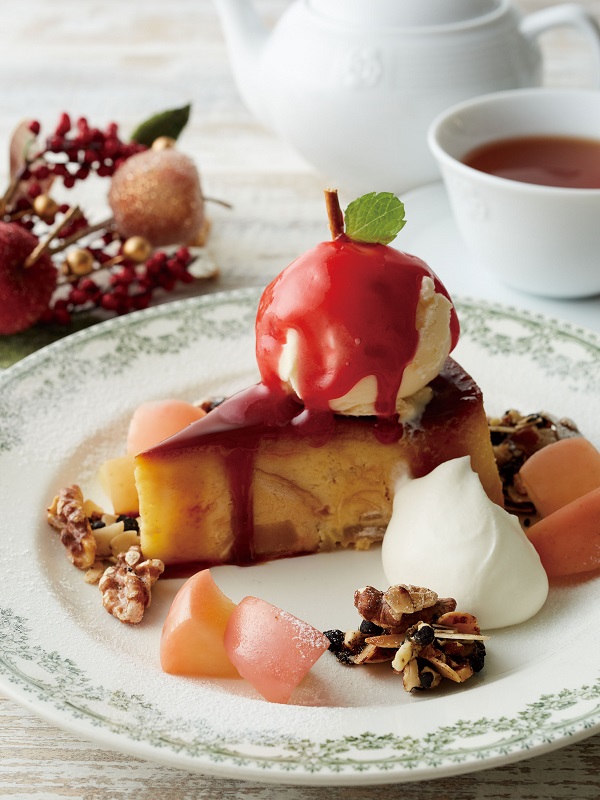 「林檎のスイートポテトプディング アラモード」単品940円、紅茶付きセット1440円