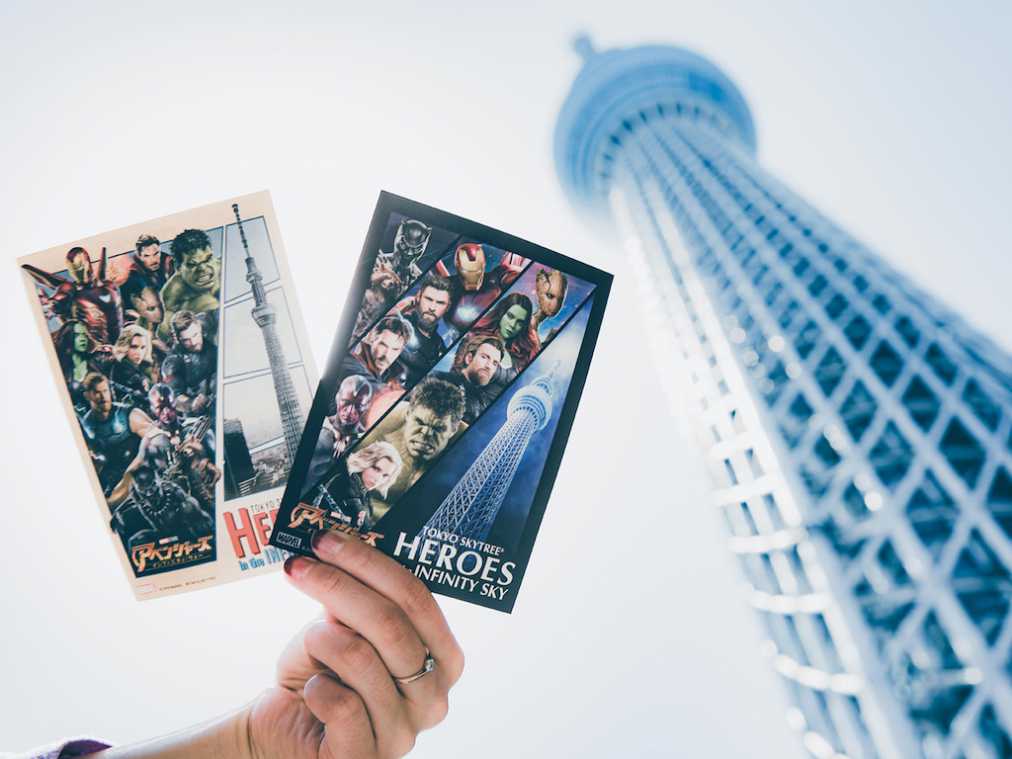 地上450mに「アベンジャーズ」が集結!6151が撮る「TOKYO SKYTREE® HEROES in the INFINITY SKY」