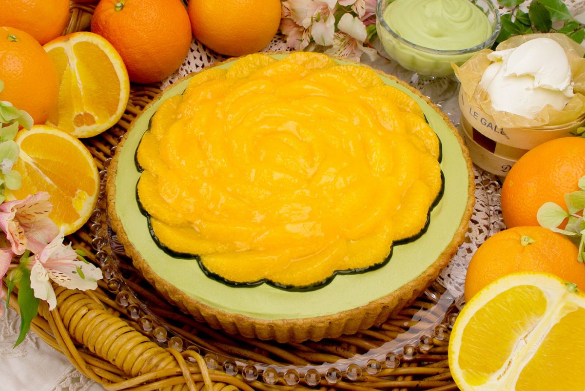 「お茶とオレンジのタルト」piece626円/whole(25cm)5940円