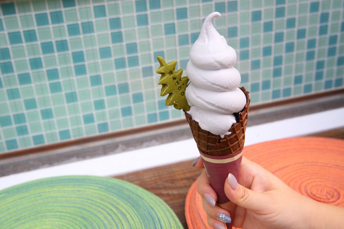 麻炭ソフトクリーム　400円