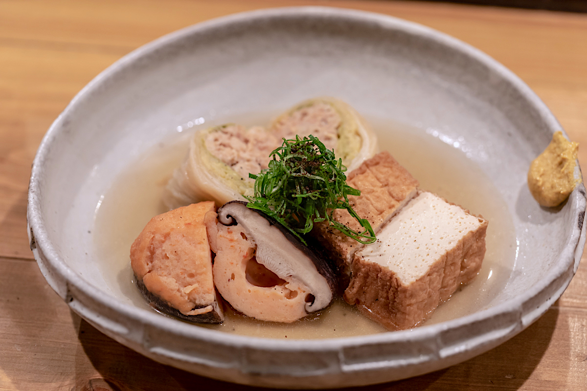 ロール白菜350円、椎茸海老すり身350円、絹揚げ200円