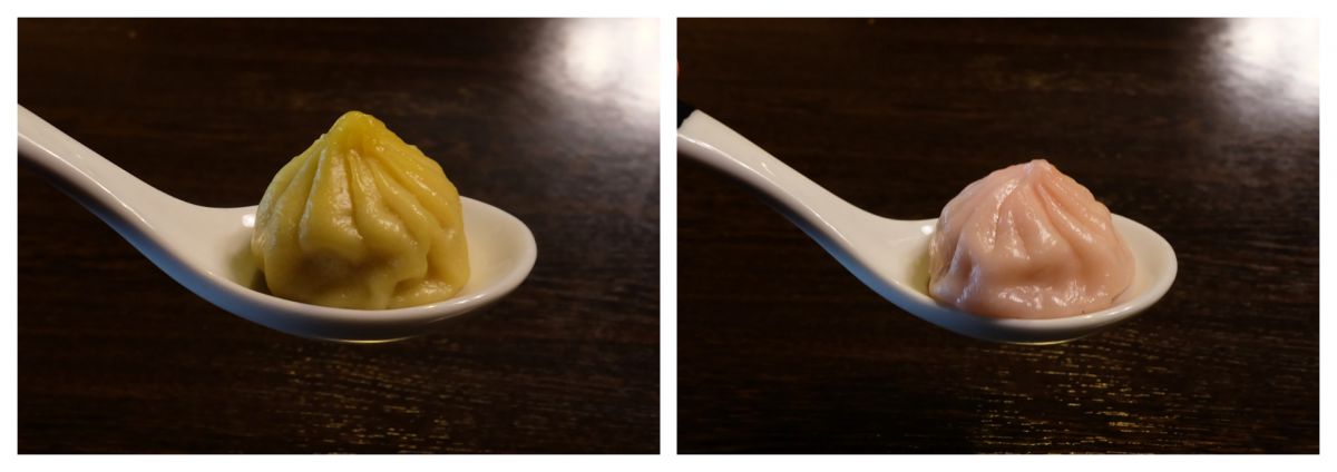 北京小籠包（左）広東小籠包（右）