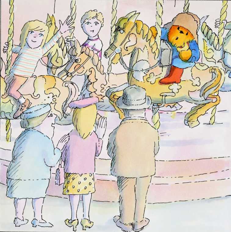 デイビッド・マッキー画 絵本『パディントンとゆうえんち』の原画、1980 年代  Illustrated by David Mckee （C）David Mckee/HarperCollins 2018