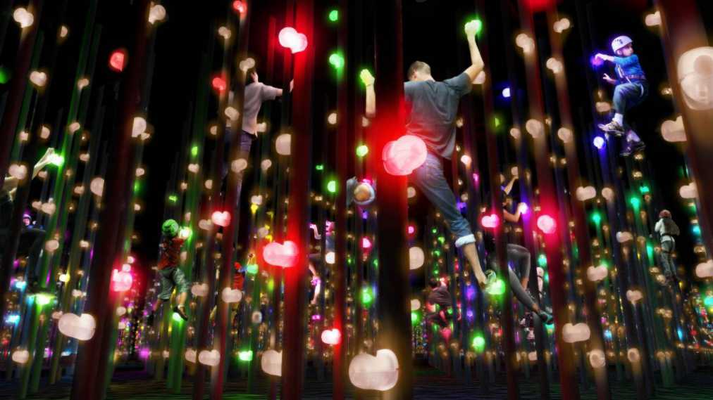 光の森の3Dボルダリング / Light Forest Three-dimensional Bouldering  teamLab, 2018-, Interactive Digital Installation, Sound: DAISHI DANCE