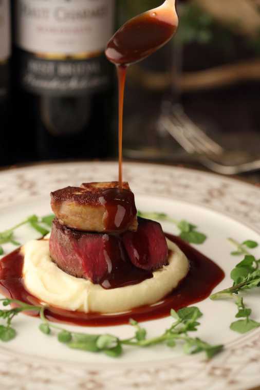 牛ロースのポワレ　フォアグラロッシーニ