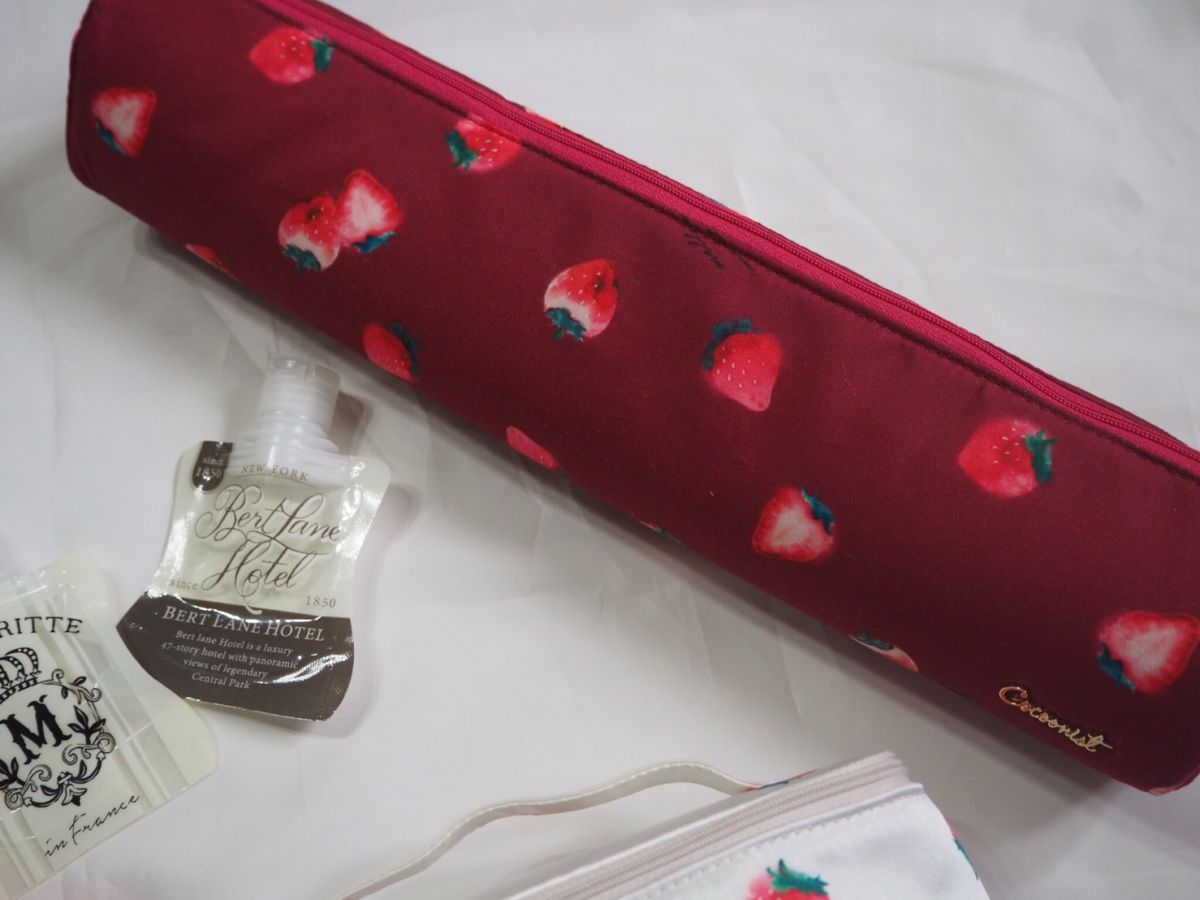 折り畳みトラベルボトル各80円（オーサムストア）ヘアアイロンケース 3024円（コクーニスト）