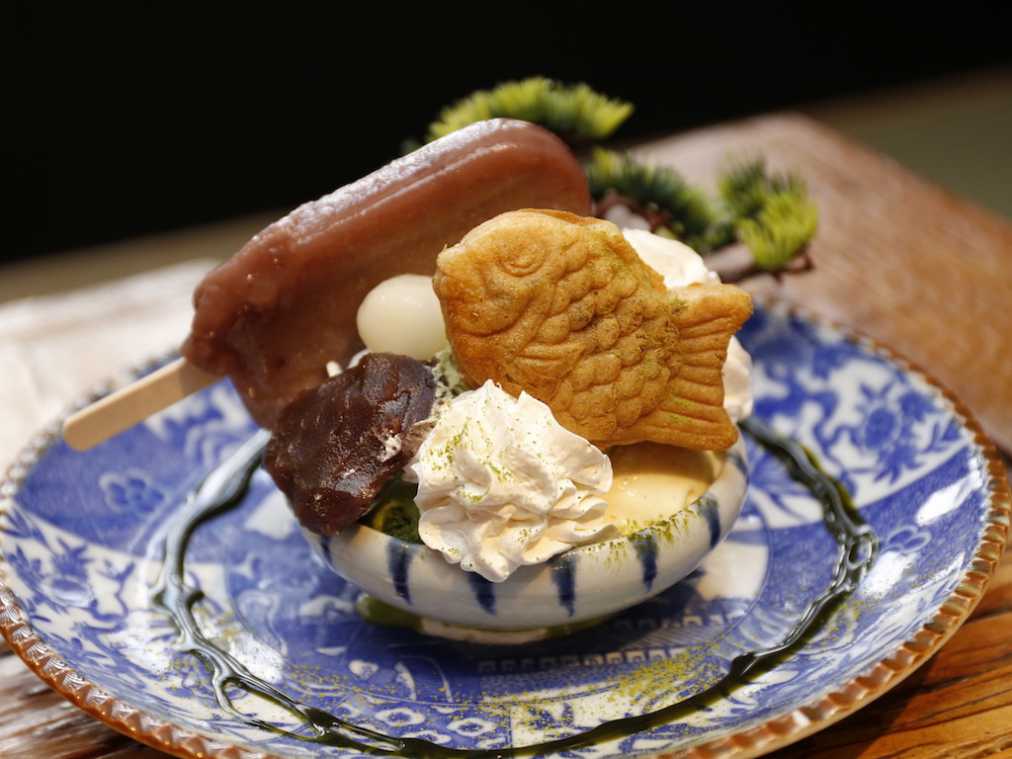 鶴亀盆栽（抹茶パフェ）800円