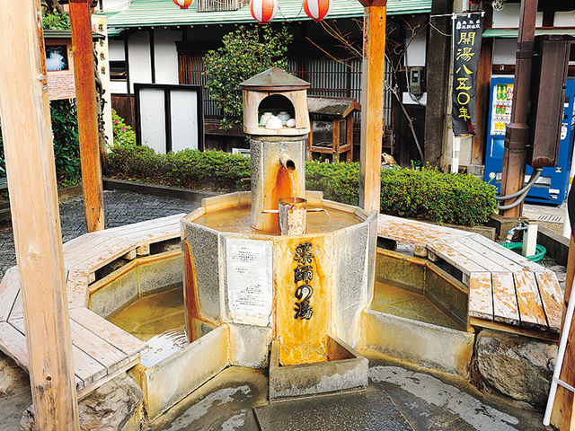 無料で利用できる足湯「薬師の湯」