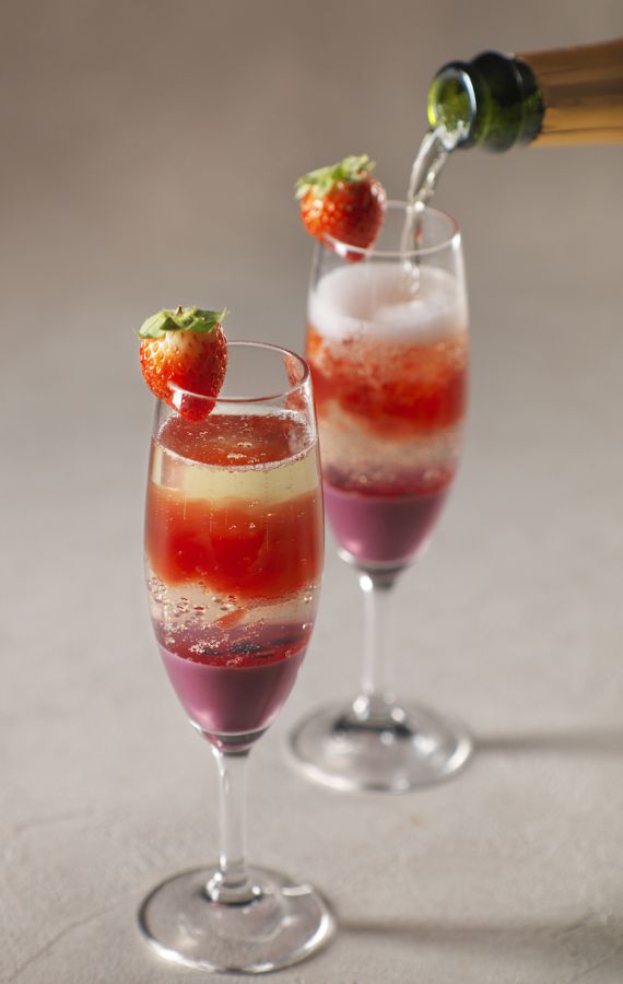 苺のジュレスパークリングカクテル