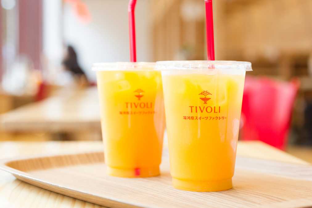 ドリンクは湯河原みかんジュース、コーヒー（ホット・アイス）、アイスティーから選べます
