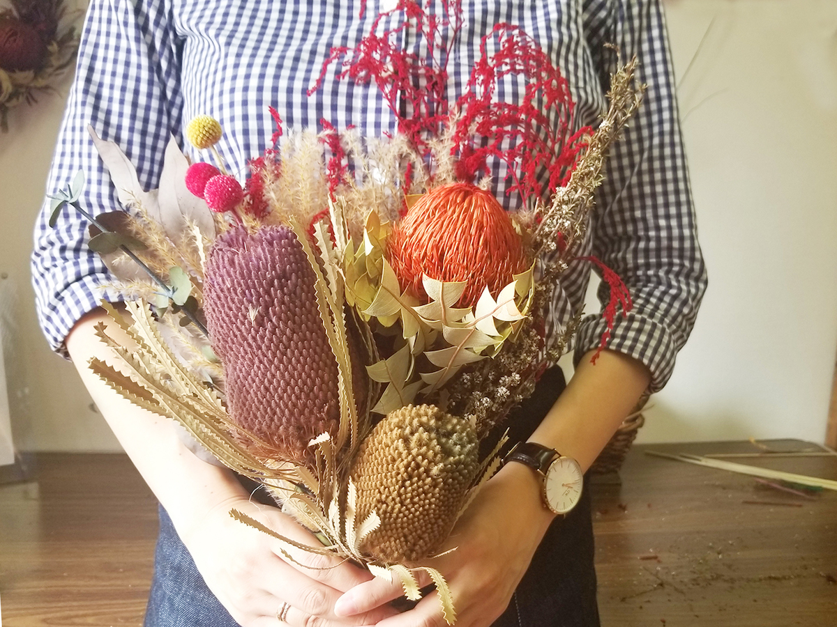 飾るだけでおしゃれ！「grantflower」でオーストラリアの野草が主役のスワッグ作り