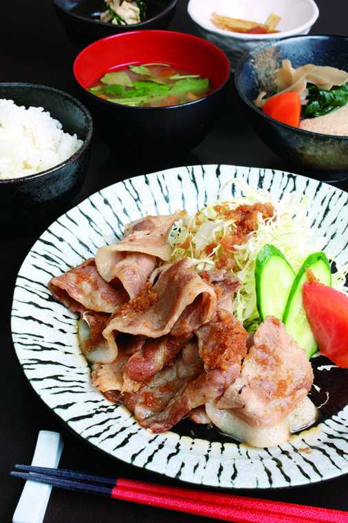 とちぎゆめポークのしょうが焼きがメインのランチ「常」1680円
